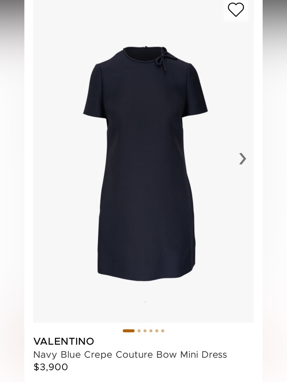 Valentino Garavani Navy Mini Shift Dress with Neck Tie